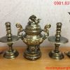 Bộ ngũ sự đỉnh đồng vàng hai màu cao 50cm