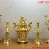 Bộ ngũ sự bằng đồng cao 50cm mạ vàng 24k