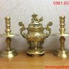 Bộ tam sự cao 42cm bằng đồng vàng