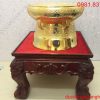 Hoa văn trống đồng mạ vàng sắc nét và tinh xảo