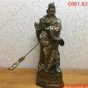 Tượng Quan Công bằng đồng khảm tam khí cao 70cm