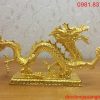 Tượng rồng phong thủy phun cầu lửa mạ vàng 24k