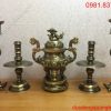 Bộ ngũ sự đỉnh đồng hai màu cao 60cm