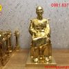 Tượng đồng Bác Hồ ngồi đọc báo cao 42cm dát vàng 9999