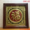 Tranh chữ phúc bằng đồng khung gỗ