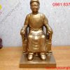Tượng chân ngồi cụ ông bằng đồng đỏ