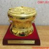 Quà tặng trống đồng mạ vàng 24k đường kính 25cm