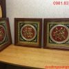 Tranh chữ bằng đồng mạ vàng 24k