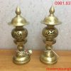 Đôi đèn thờ bằng đồng cát tút