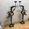 Đôi Hạc bằng đồng đỏ phớt nỉ cao 50cm