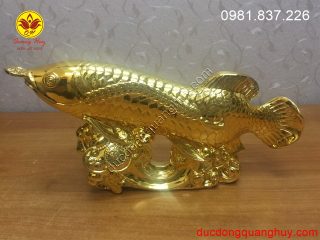 Cá chép bằng đồng mạ vàng 24k