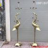 Hạc Thờ bằng đồng ngậm hoa sen cao 1m97