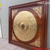 Mặt trống đồng mạ vàng 24k khung gỗ gụ Mặt trống đồng mạ vàng 24k khung gỗ gụ