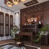 Bàn thờ có thể đặt tại vị trí chính giữa ngôi nhà.