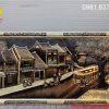 Tranh đồng Hà Nội Phố Một dãy phố cổ ven hồ Hoàn Kiếm với xe điện chạy leng keng.