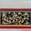 Tranh đồng Cửu Ngư Hoa Sen bằng đồng dát vàng
